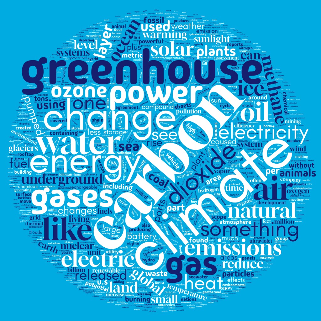 Climate jargon word cloud